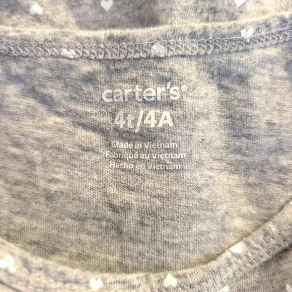 Carter's Set of 2 Girl Dresses Hearts Gray And  Colorful Stripe SZ 4T Cotton - Picture 9 of 9
